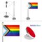 2 Pack Progress Pride Rainbow Desk Flag Small Mini Gay LGBT Table Flags With Stand Base,Rainbow Mardi Gras Festival Events Celebration Decorations